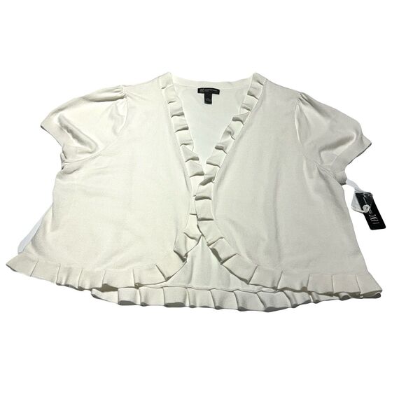 INC International Concepts Ruffle Edge Open Front Cardigan Shrug Size 3X NWT - Picture 1 of 9